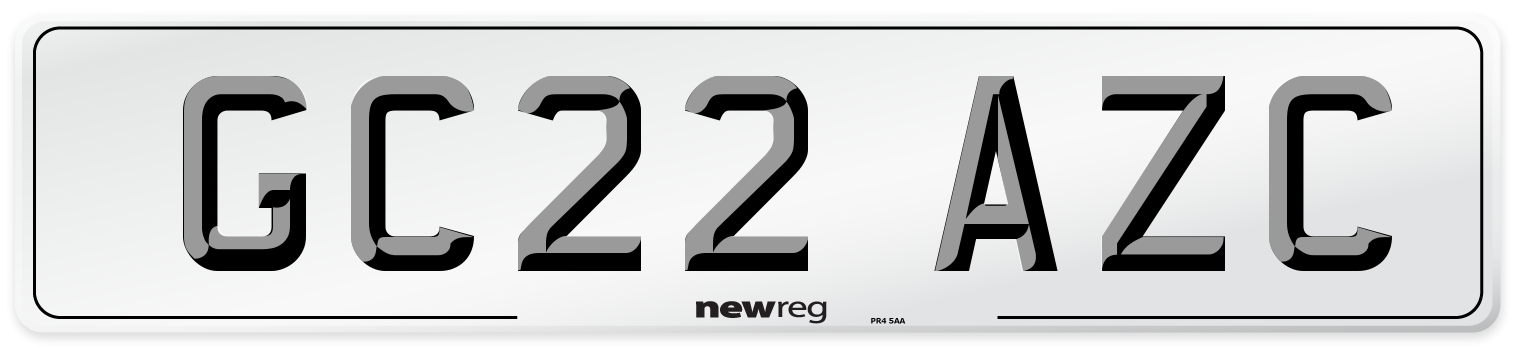 GC22 AZC Number Plate from New Reg